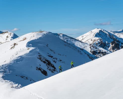 Aufstieg zum Falkertköpfl auf der Nockberge-Trail Skidurchquerung